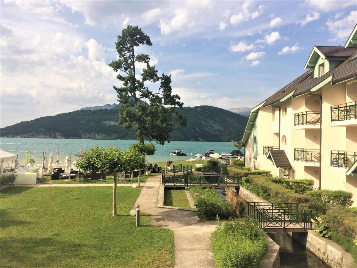 Lac Annecy plage privée, Duplex Baie des voiles Duingt Exterior foto