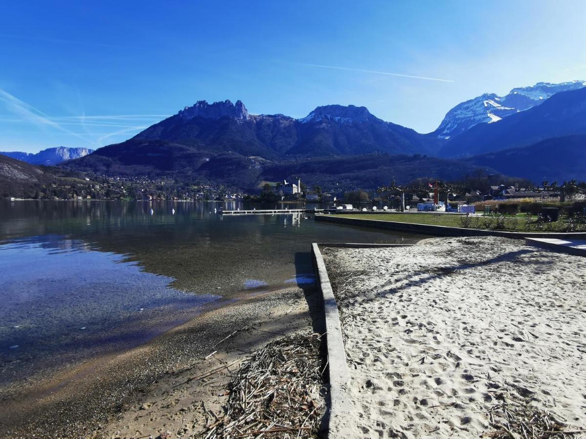 Lac Annecy plage privée, Duplex Baie des voiles Duingt Exterior foto
