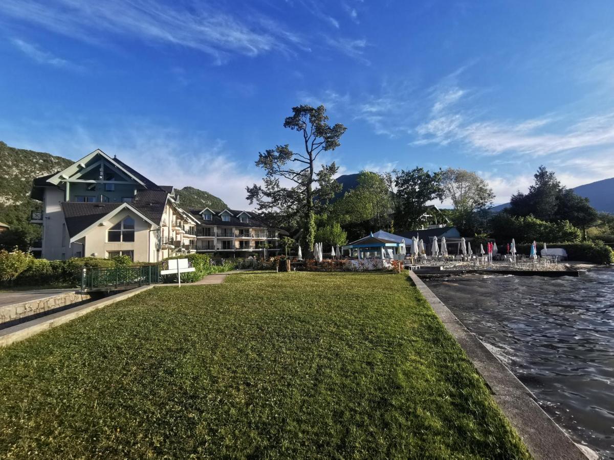 Lac Annecy plage privée, Duplex Baie des voiles Duingt Exterior foto